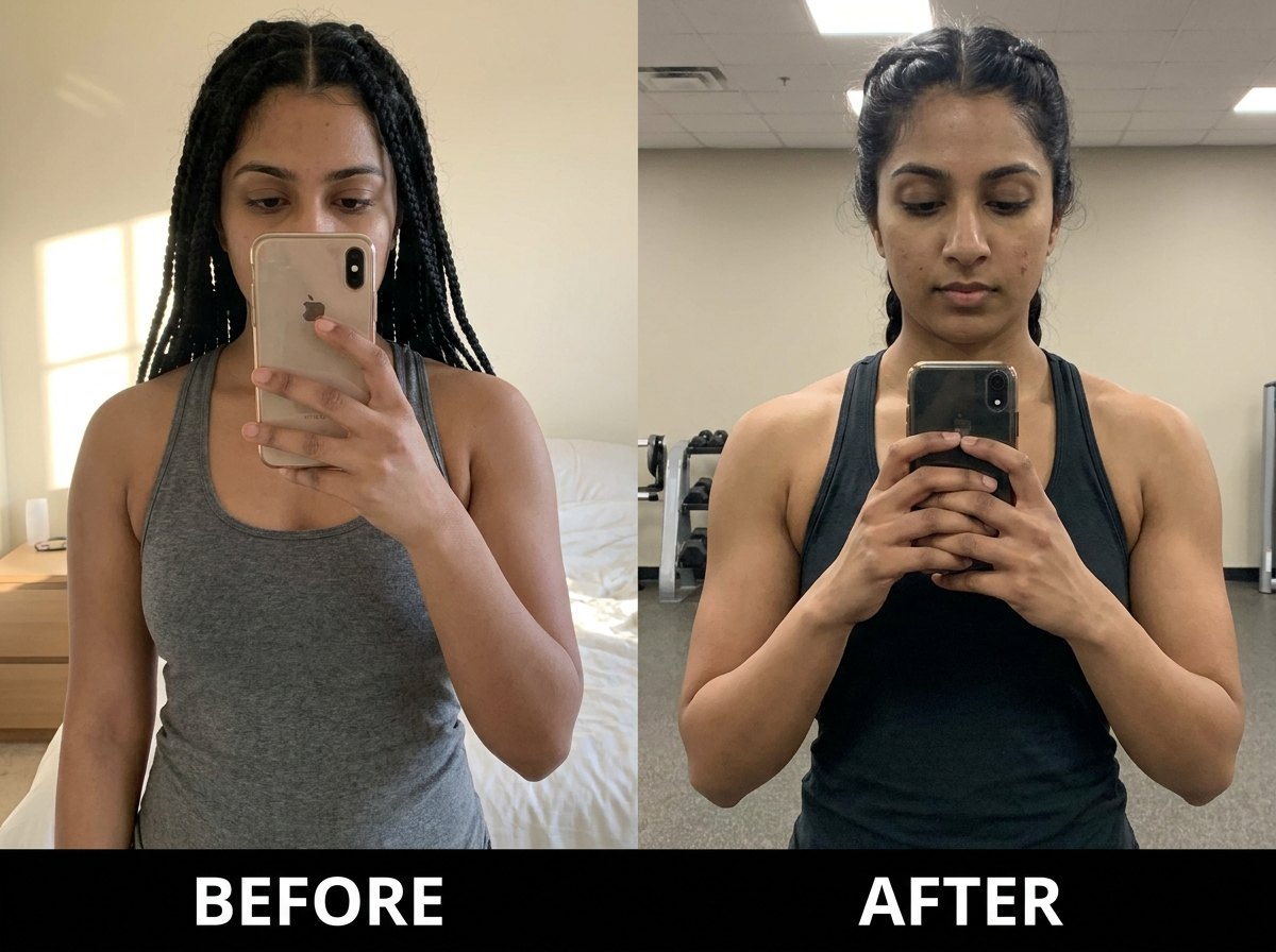 Before / after, arm and shoulder focused strength