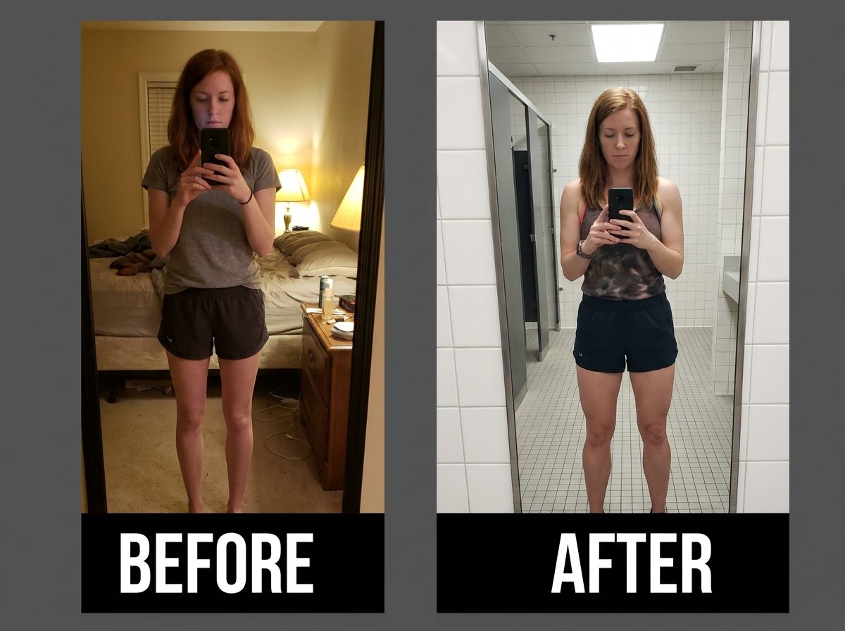 Before / after, leg-focused strength